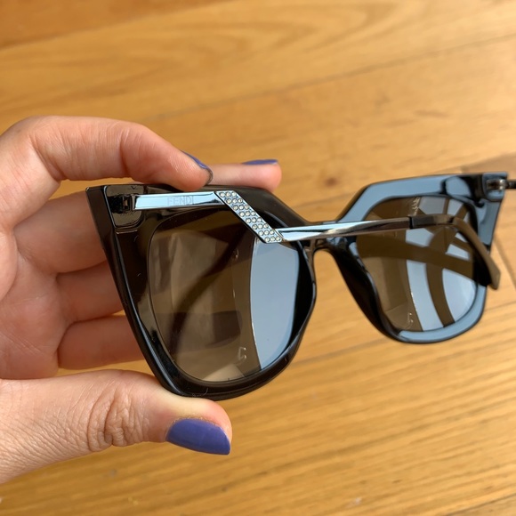 Fendi Black Cateye Iridia Sunglasses - Picture 9 of 14